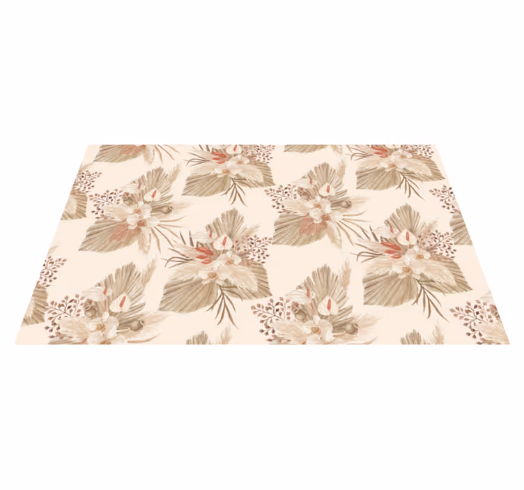 Flower rug dried flower and pampas grass design - TenStickers