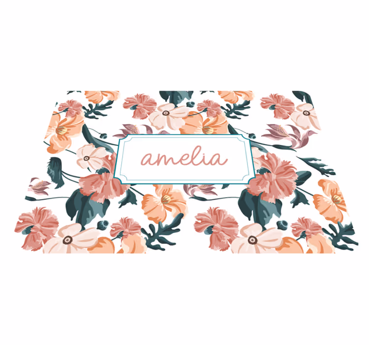 Flower rug with beautiful pastel floral pattern - TenStickers
