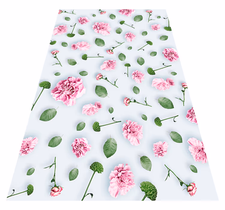 Flower rug with botanical blooms - TenStickers