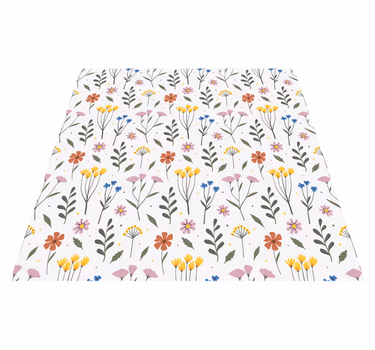 Flower rug with colorful garden flower pattern - TenStickers