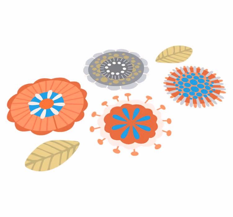 Flower rug in vibrant floral patterns - TenStickers
