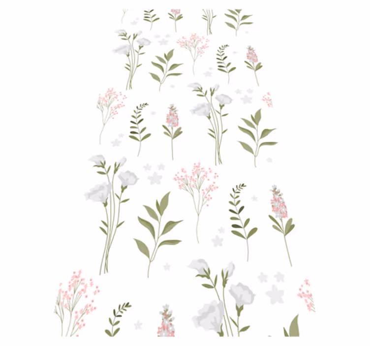 Flower rug with minimalist wildflower design - TenStickers