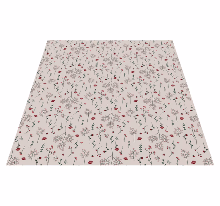 Flower rug with minimalistic red floral design - TenStickers