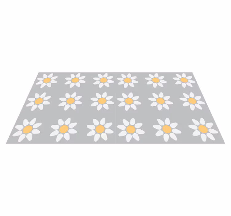 Flower rug with daisy pattern - TenStickers