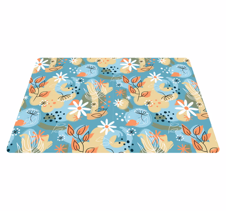 Flower rug with abstract floral design - TenStickers