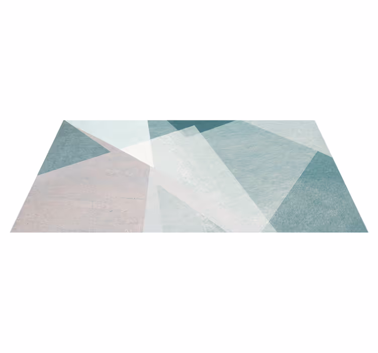 Teal pastel geometric vinyl rug - TenStickers