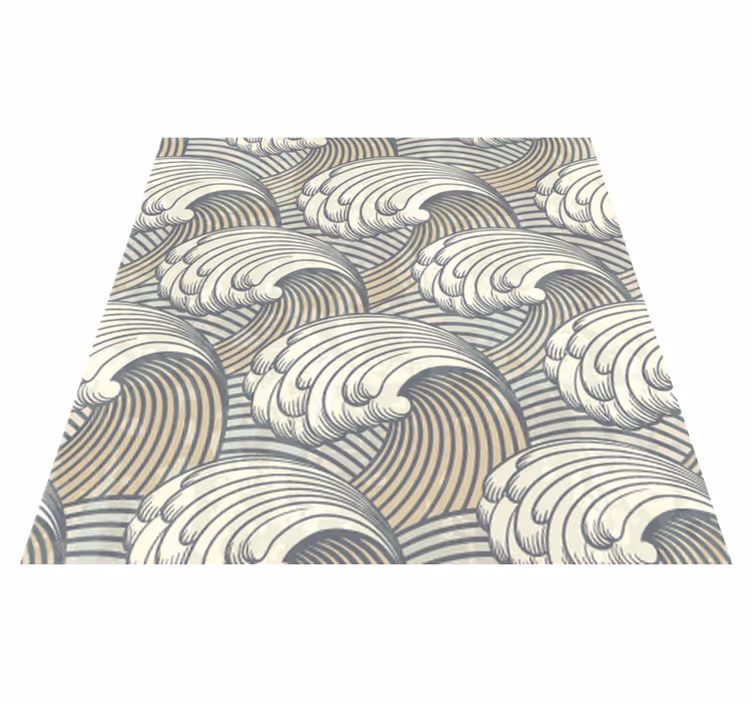 Dining room vinyl rug with vintage waves design - TenStickers