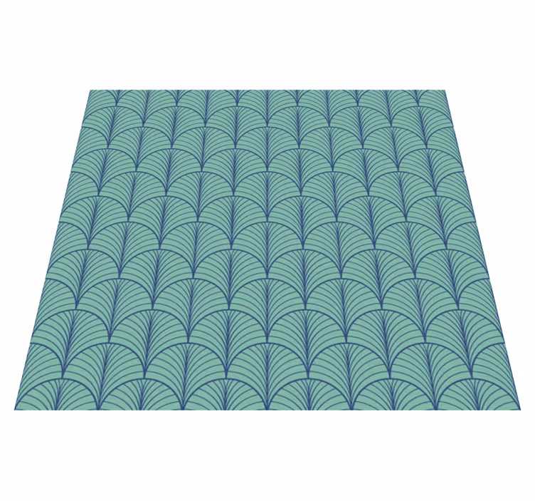 Dining room vinyl rug in blue green - TenStickers