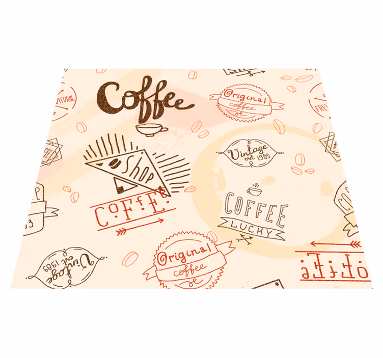 Kitchen vinyl rug with coffee icons - TenStickers