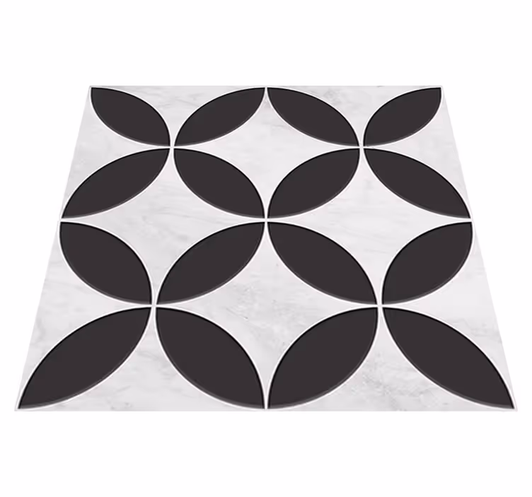 Bathroom vinyl rug with hydraulic floral design - TenStickers