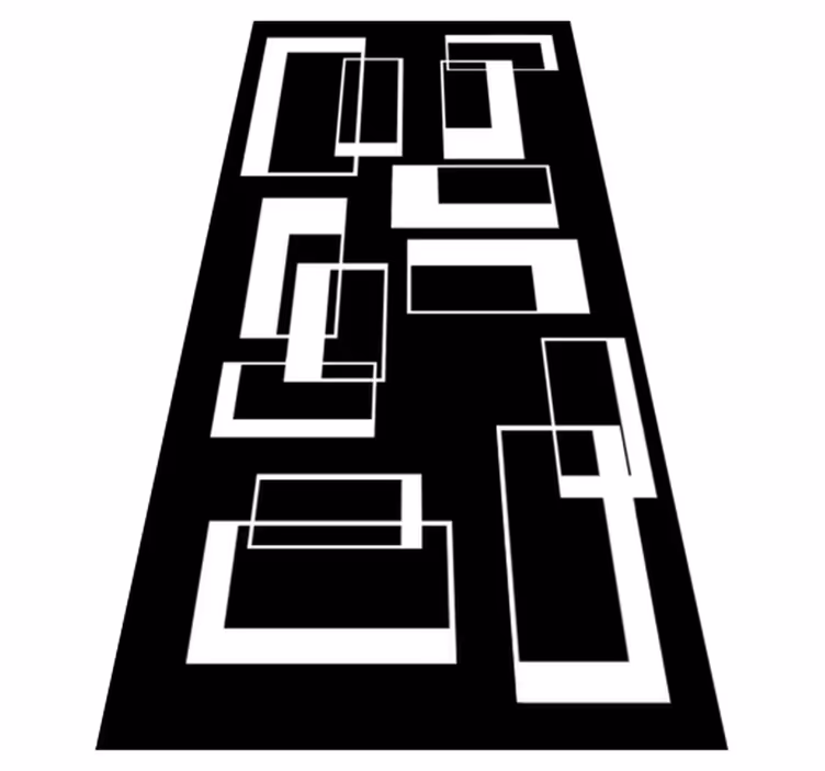 Bathroom vinyl rug in minimalistic rectangles - TenStickers