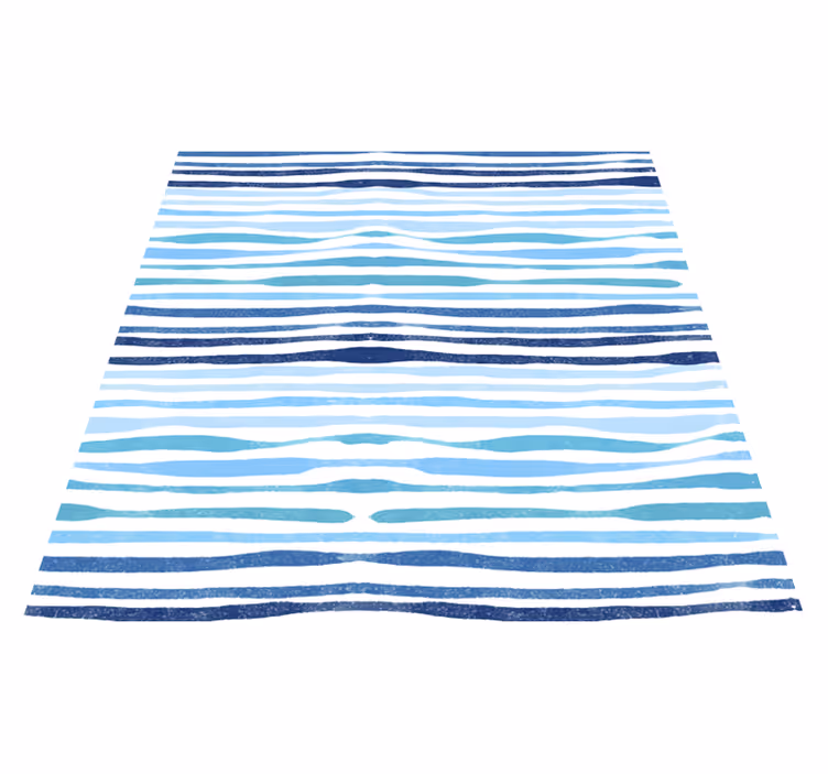 Bathroom vinyl rug with blue vertical stripes - TenStickers