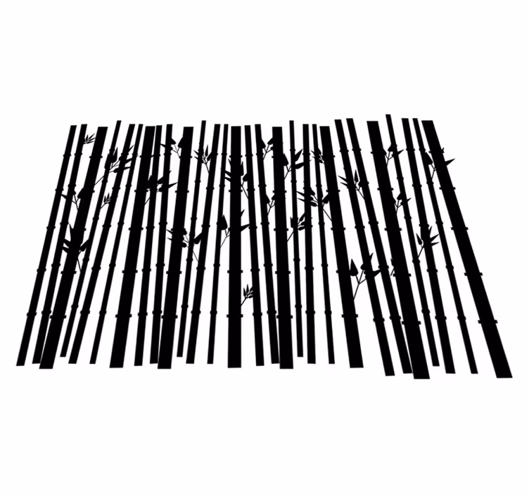 Bamboo plants bathroom vinyl rug - TenStickers