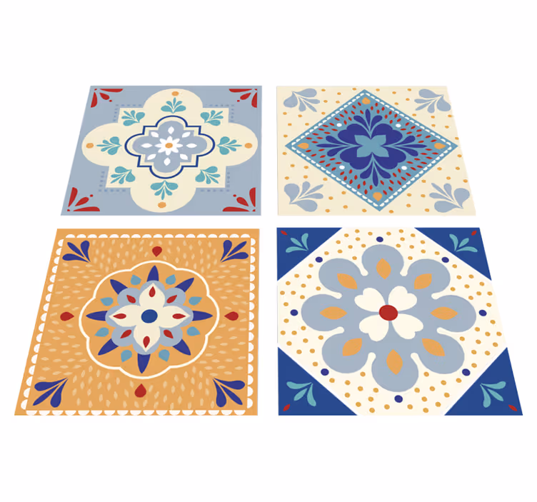 Bathroom vinyl rug in vibrant hues - TenStickers