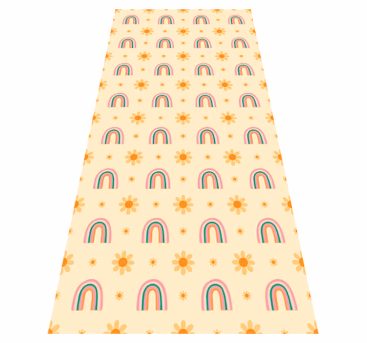 Flower rug with blooms and colors - TenStickers