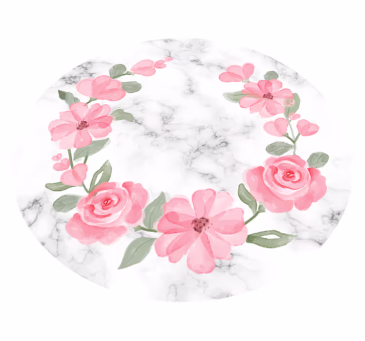 Flower rug with marble flower crown - TenStickers