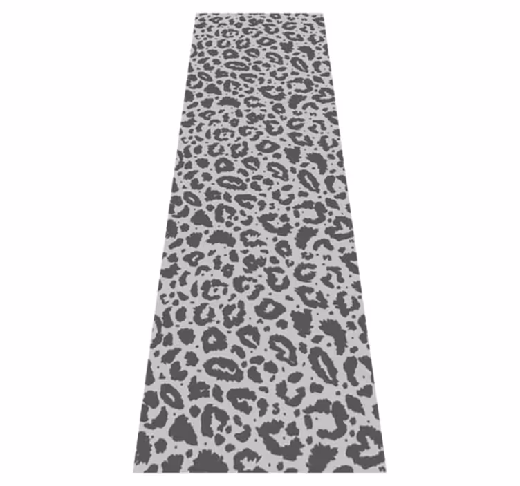 Animal print vinyl rug classic style grey leopard - TenStickers