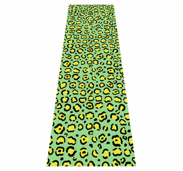 Colorful leopard on pistachio animal print vinyl rug - TenStickers