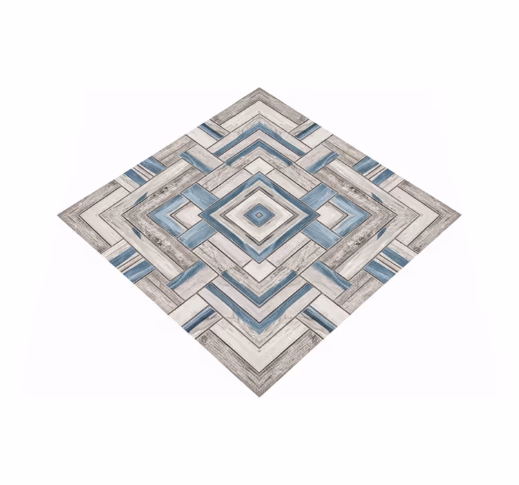 Living room vinyl rug in rustic wood style - TenStickers