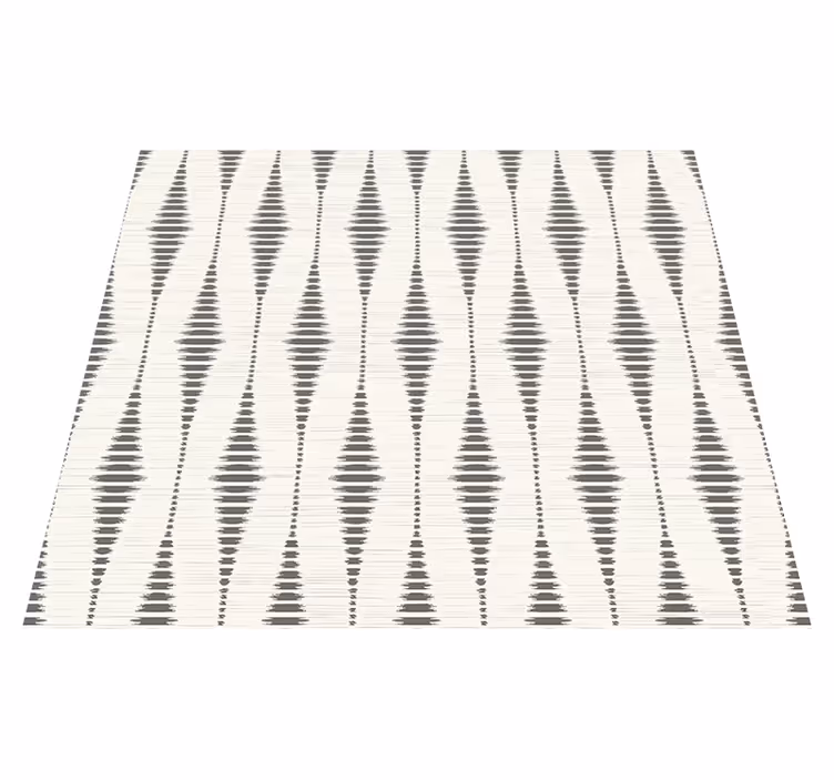 Geometric vinyl rug rabaul ikat in grey and beige - TenStickers