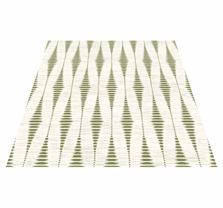 Moss green rabaul ikat geometric vinyl rug - TenStickers