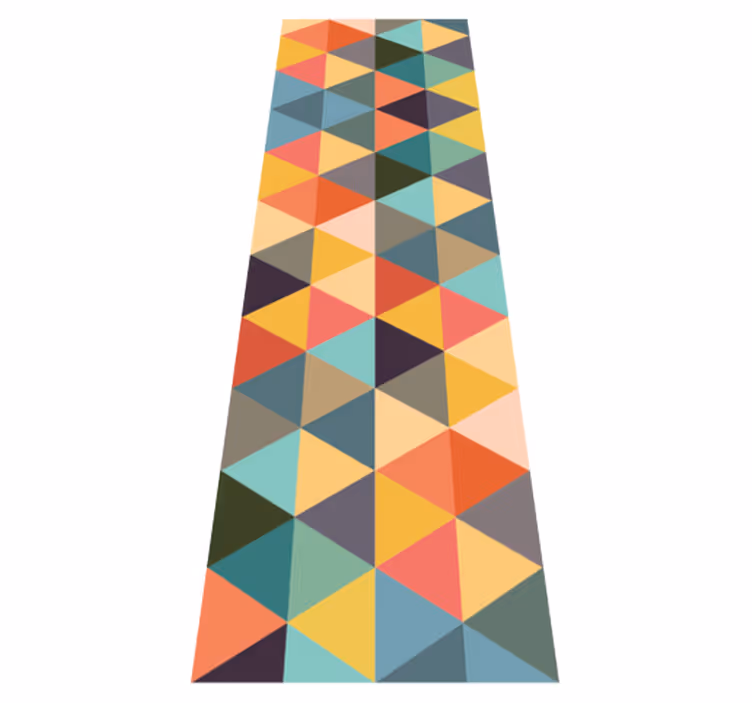 Geometric vinyl rug with colorful patterns - TenStickers