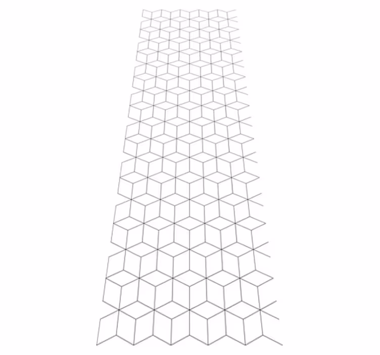 Geometric vinyl rug with geometrical cube design - TenStickers