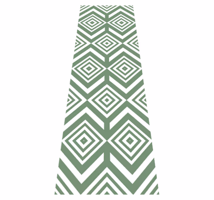 Green rhombuses geometric vinyl rug - TenStickers