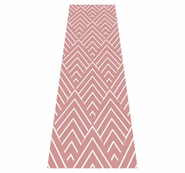 Geometric vinyl rug in red parallelograms and hexagons - TenStickers
