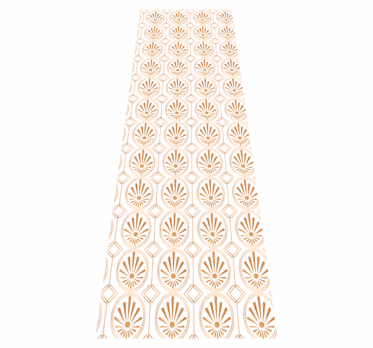 Geometric vinyl rug in modern white and gold pattern - TenStickers