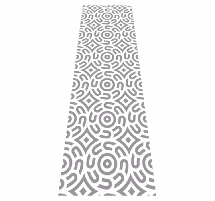 Geometric vinyl rug in white circle pattern - TenStickers