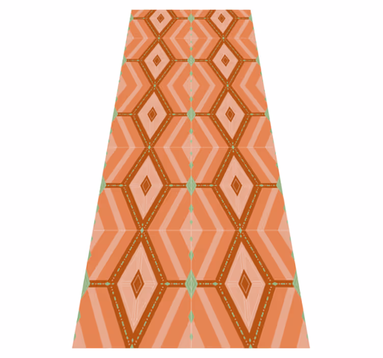 Geometric vinyl rug in 30s autumn colors - TenStickers