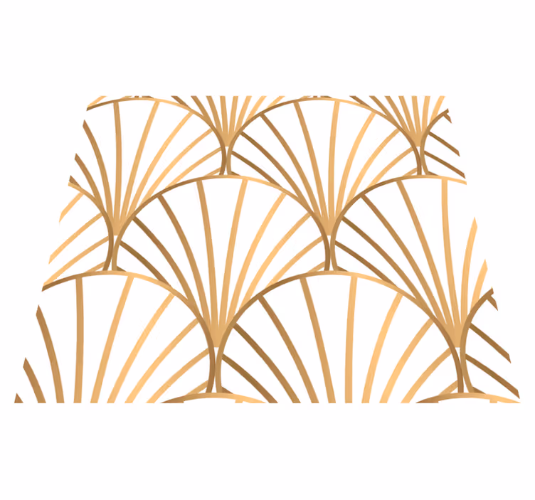 Art deco white and gold bedroom vinyl rug - TenStickers