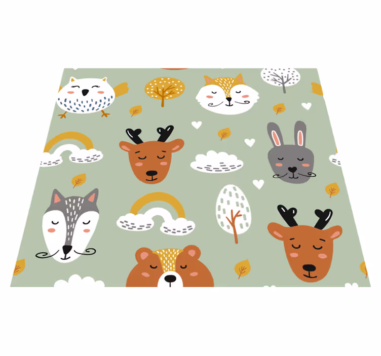 Kids vinyl rug nordic mountains design - TenStickers