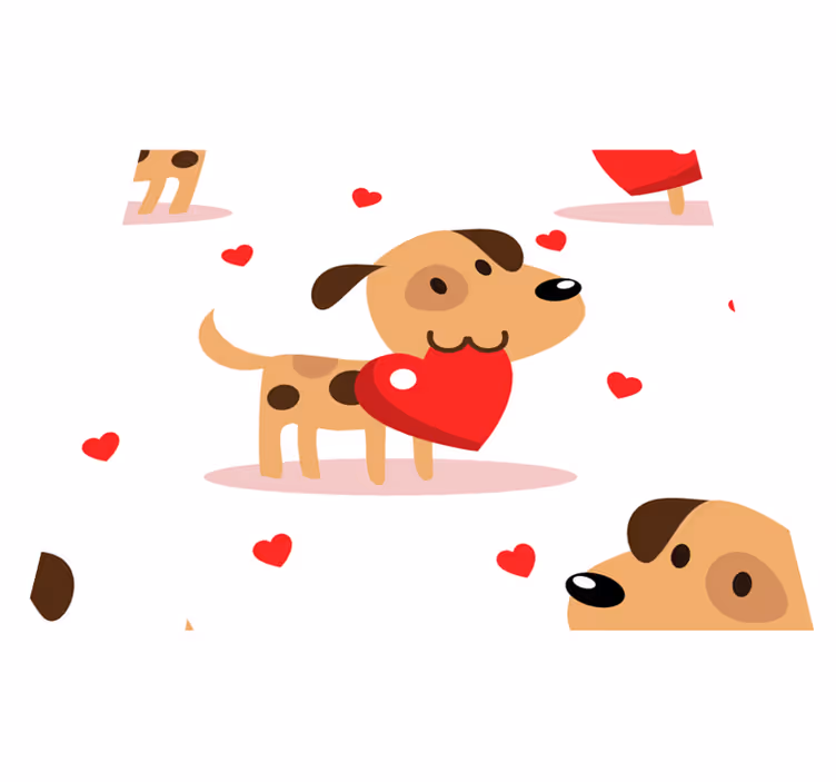 Red dogs bedroom vinyl rug - TenStickers