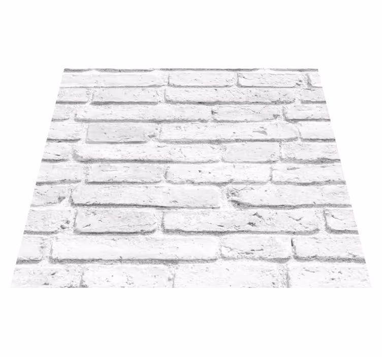 Bedroom vinyl rug with white brick texture - TenStickers