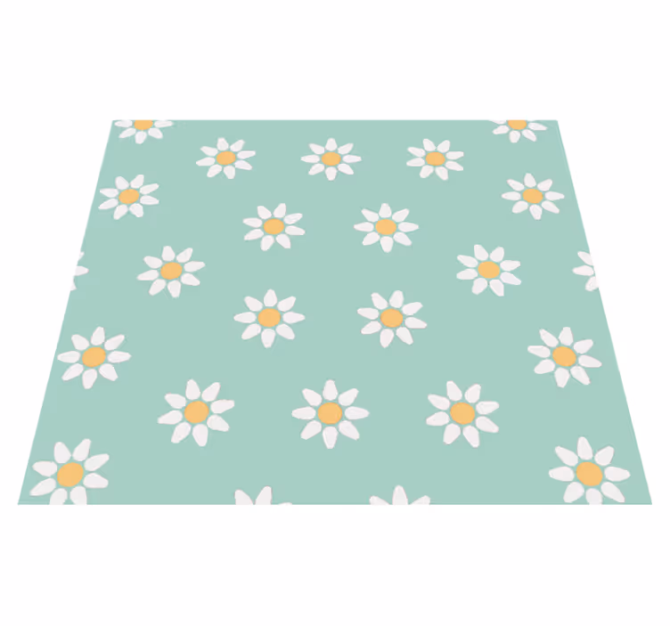 Kids daisy pattern bedroom vinyl rug - TenStickers