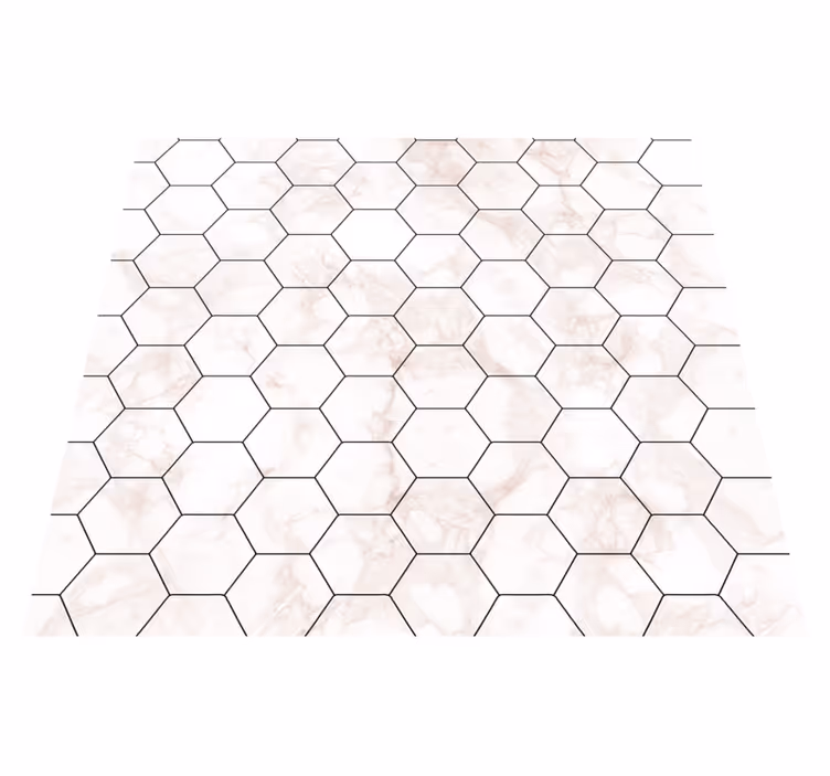Bedroom vinyl rug marble hexagon pattern - TenStickers