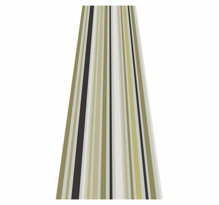 Bedroom vinyl rug in shades of green lines geometric pattern - TenStickers