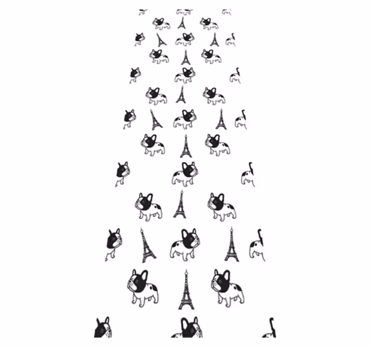 Bedroom vinyl rug french bulldog à paris - TenStickers