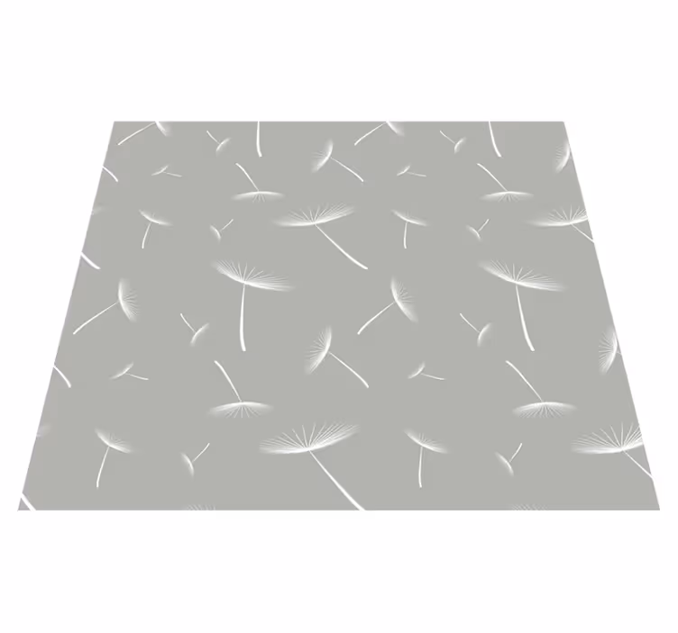 Grey flowery light bedroom vinyl rug - TenStickers
