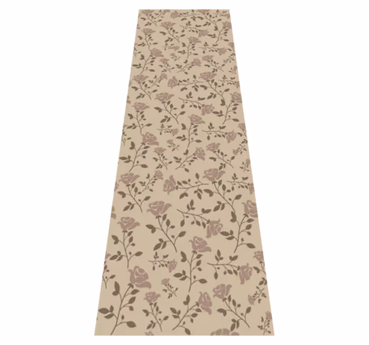 Bedroom vinyl rug in brown vintage rose design - TenStickers