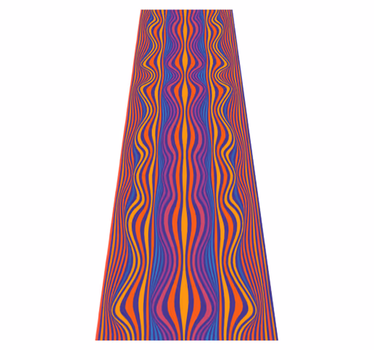 Bedroom vinyl rug with psychedelic wavy lines - TenStickers