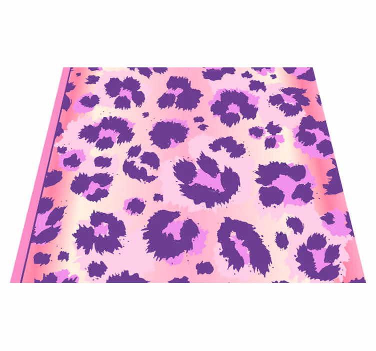 Bedroom vinyl rug in pink leopard print - TenStickers