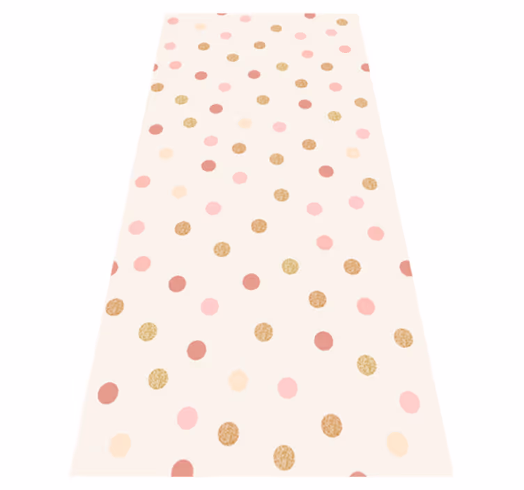 Bedroom vinyl rug in light pink dotted pattern - TenStickers