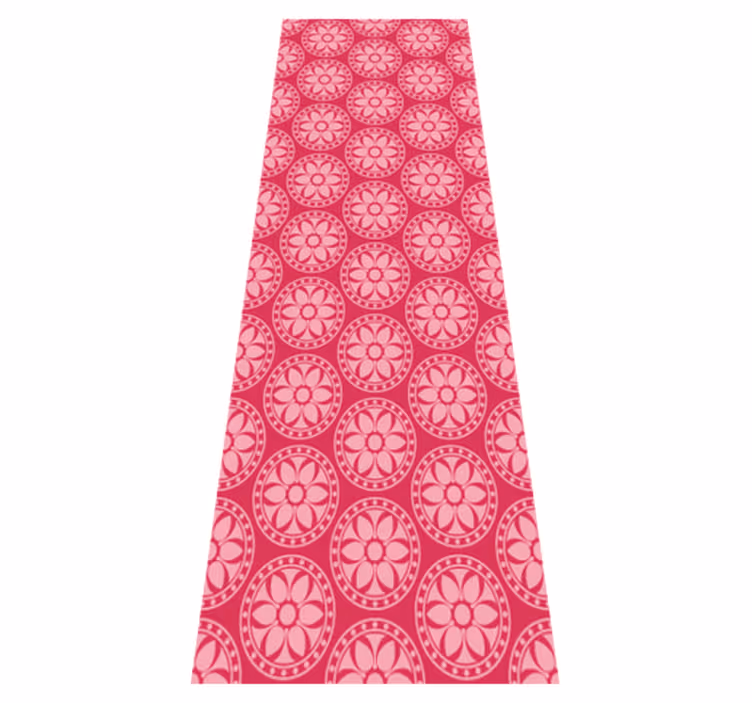 Bedroom vinyl rug in pink korean circles - TenStickers