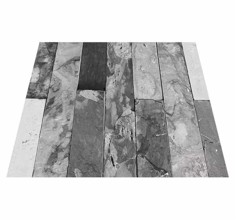 Bedroom vinyl rug in dark grey bricks - TenStickers