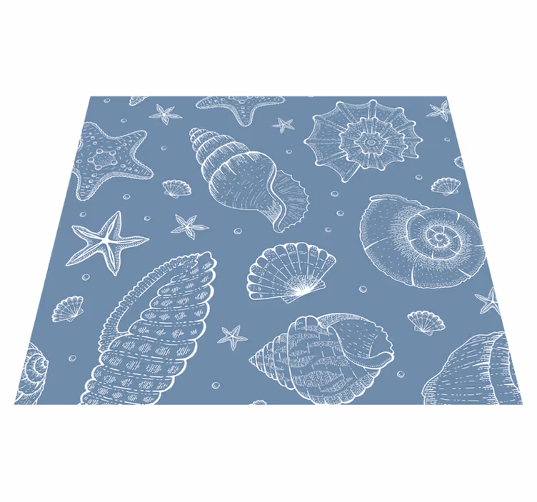 Marine life and seashells bedroom vinyl rug - TenStickers