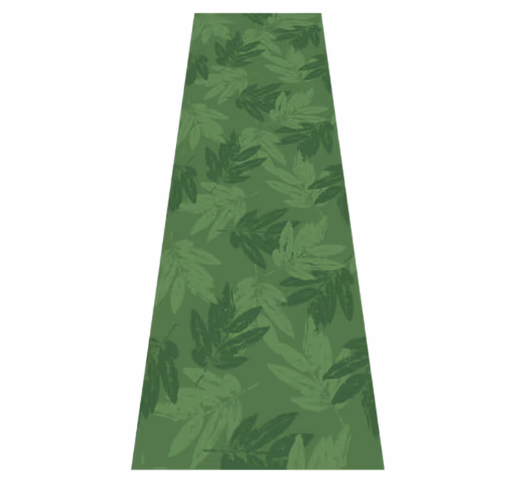 Bedroom vinyl rug with simple green leaf pattern - TenStickers