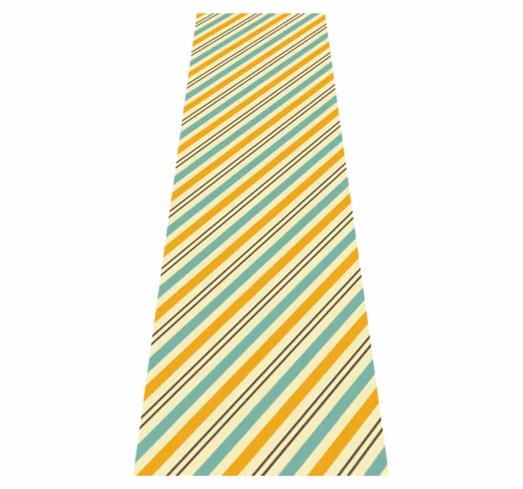 Vintage diagonal tricolor pattern bedroom vinyl rug - TenStickers